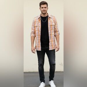 Robert Graham Zen Knowledge Wisdom Truth Blue Shirt Plaid Sz XLT Multicolor